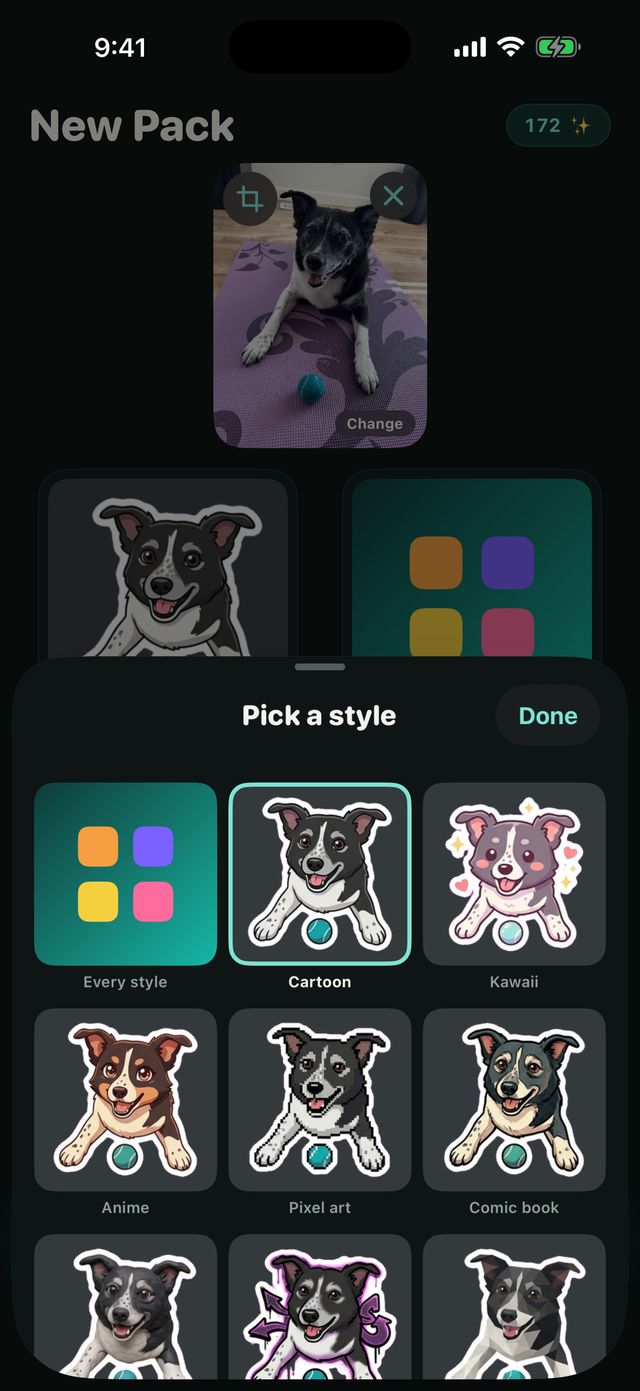 The Pick a style sheet: every style, cartoon, kawaii, anime, pixel art and comic book.